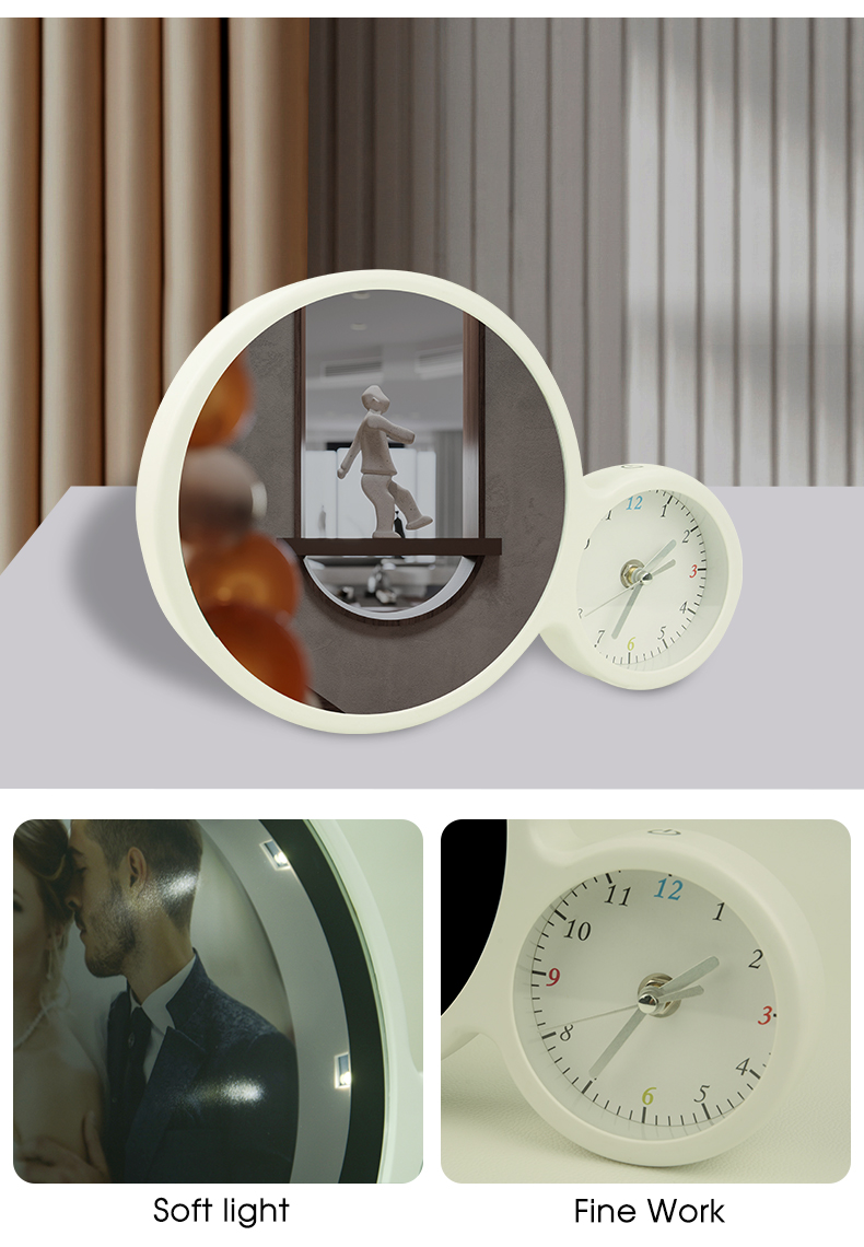 Makeup Mirror Magic Photo Frame with Clock