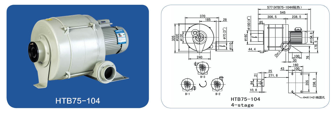 075kw Medium Pressure Aluminium Vacuum Big Air Volume Industrial Blower pictures photos 075kw Medium Pressure Alumi