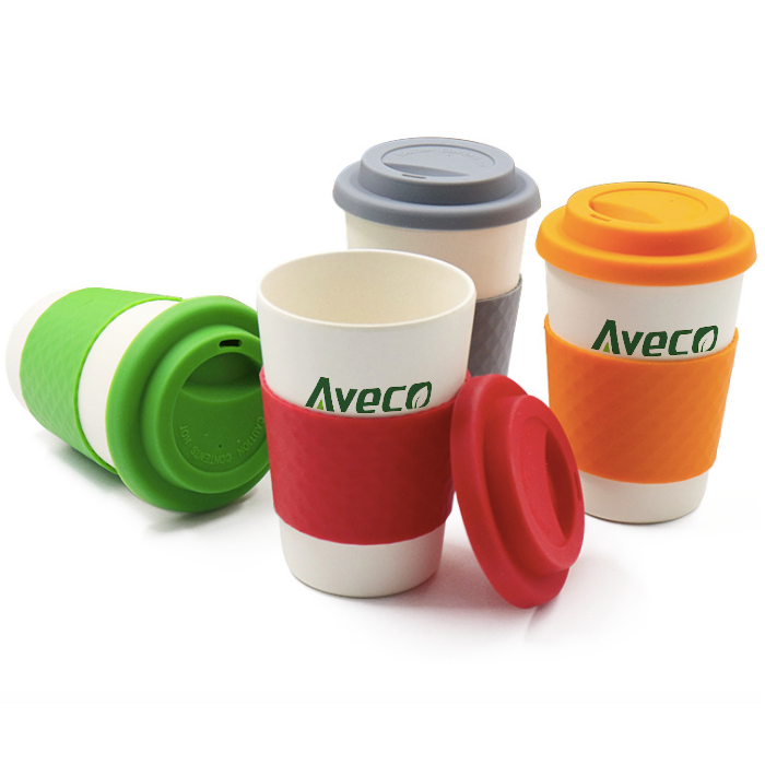Eco Friendly new material logo PLA coffee cup with lid for drinking