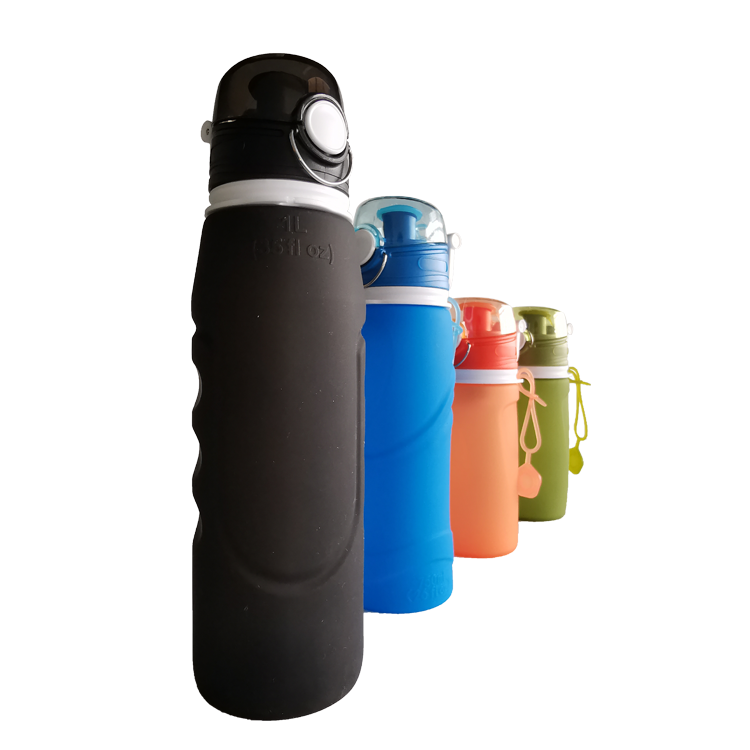 Personal Foldable Silicone Sport outdoor water filter Bottle BPA Free