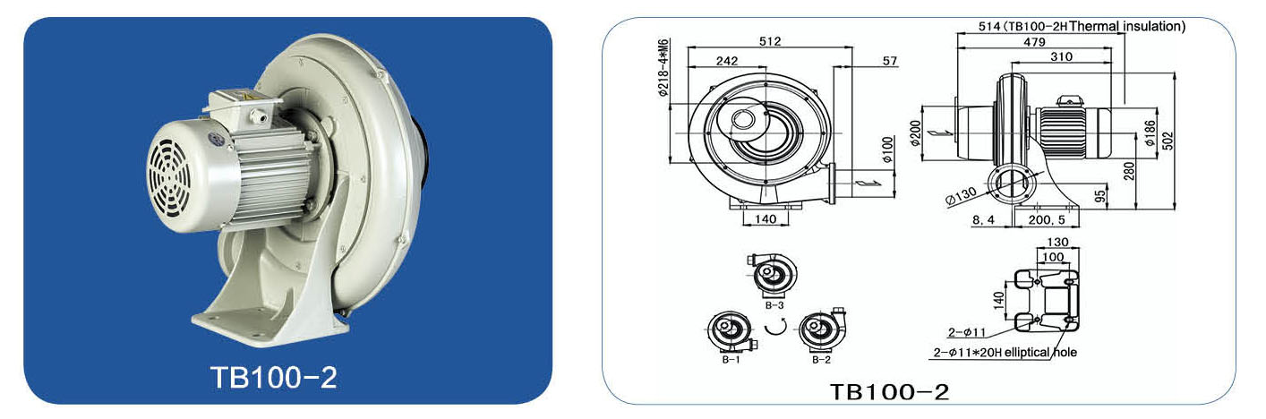 1500W 9A AluminumturboPump Electric Air Blower with New Patent Housing TB1002