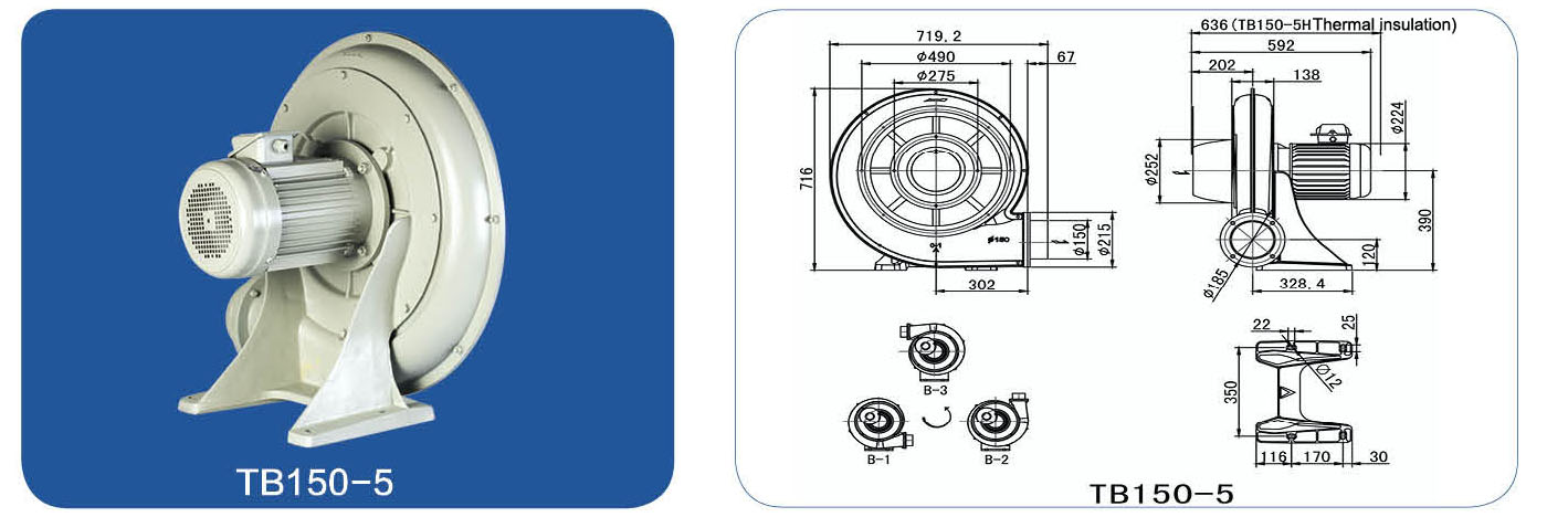 37 Kw Centrifugual Air Blower Centrifugula Fan for printing Machine TB1505 B2