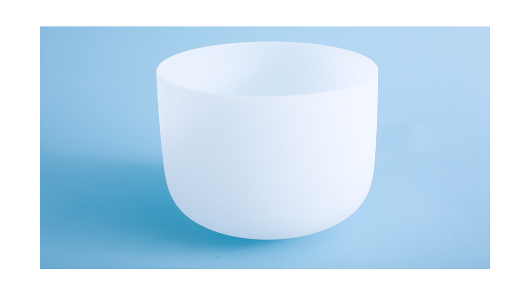 Frosted A Third eye Chakra Quartz Crystal Singing Bowl 8 inch