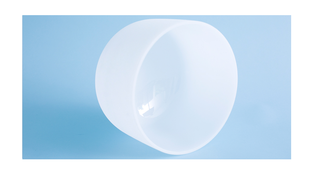 Frosted A Third eye Chakra Quartz Crystal Singing Bowl 8 inch