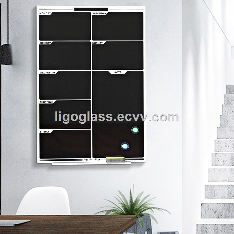 Weekly board Tempered Frameless Magnetic Whiteboard Glass Writing Board Design Glass Whiteboard