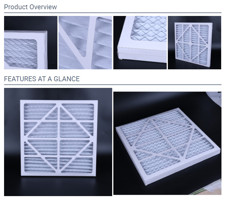 G3F5 Paperboard frame pleated filter fabric prefilter air conditioner filter mesh AC furnace filter