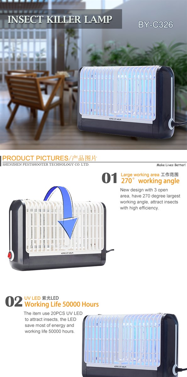 Boyoud Indoor UV LED 1000V Mosquito Killer Lamp Electric