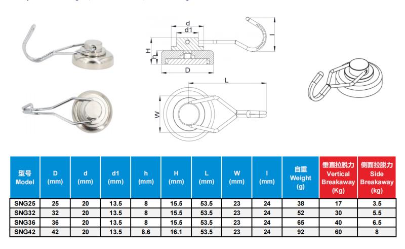 Super strong colors Magnetic rotating hooks