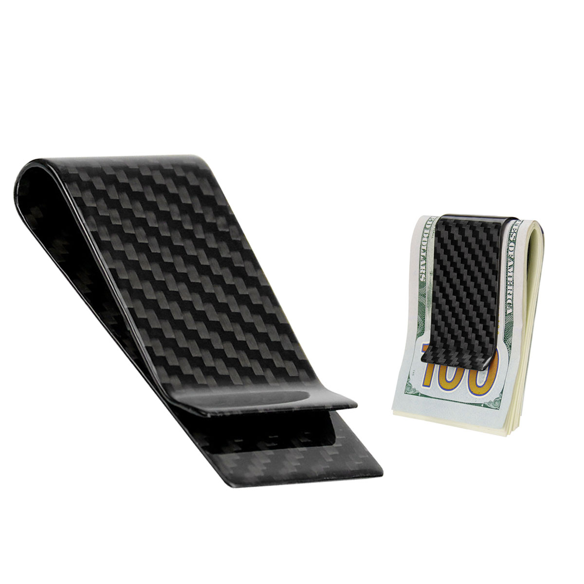 Mens carbon fiber money clip for business