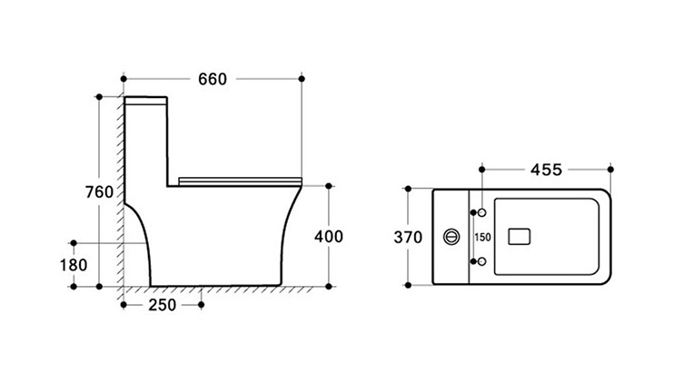 design ceramic bathroom toilet commode square rimless flush wc p trap sanitary one piece toilets