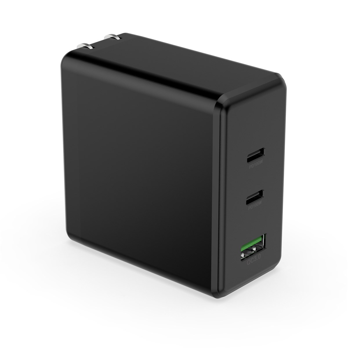 PD100W Fast Charging Wall Charger for Smart Phones and Laptops with 2 Type C Ports and 1 USB A Port