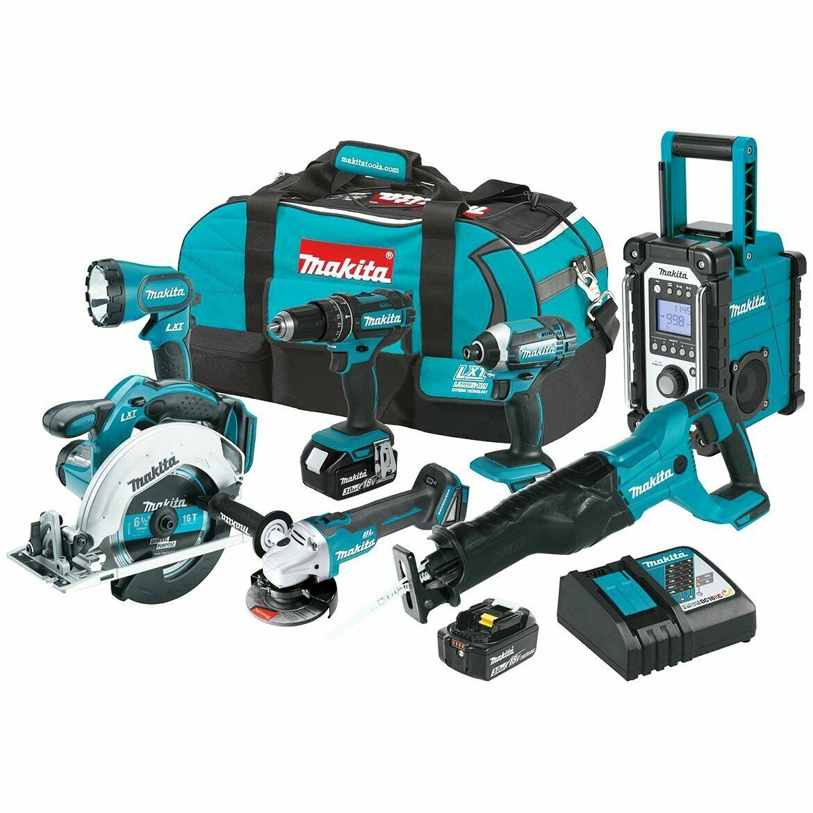 Makita XT704 18Volt 7Tool 30Ah LXT Cordles Drivers and Saws Combo Kit