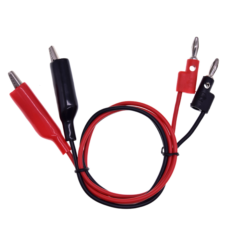 NUELEAD 1m 4mm Mini Stacking Banana Plug To Alligator Clip Cable Mini Banana Plug Test Lead