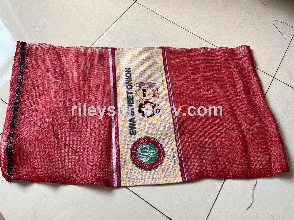 5080 cm Bright Red Tubular Leno Small PE Mesh Bags