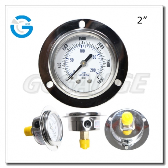 15 Inch 4000psi Brass Internal Dry Pressure Gauge With Front Flange