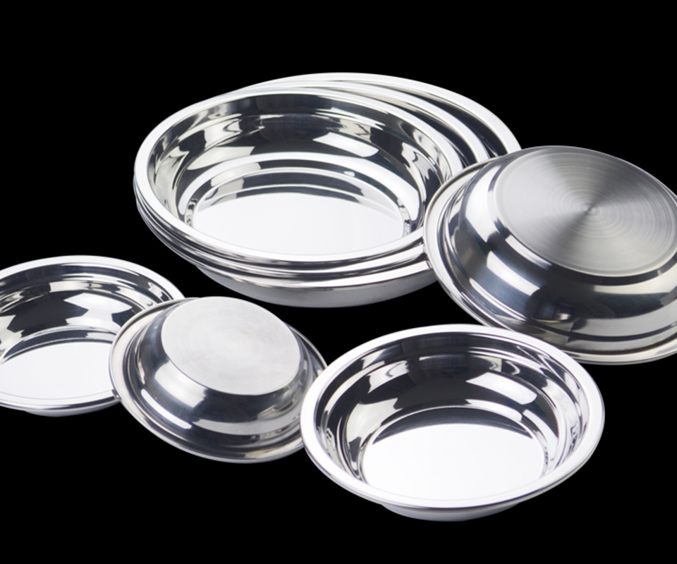 304 Stainless Steel DropResistant Kitchen Tableware Round Dinner Plate Tray Container