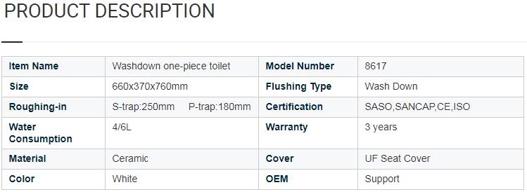 Design Ceramic Bathroom Toilet Commode Square Rimless Flush Wc p Trap Sanitary One Piece Toilets