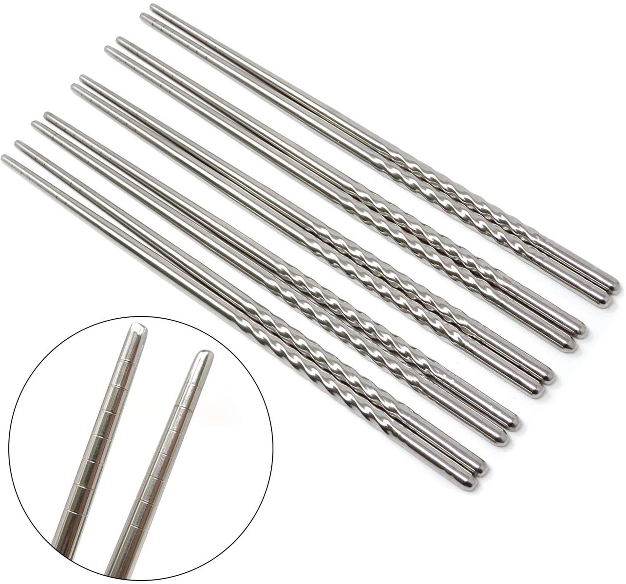 Premium Reusable Metal Stainless Steel Chopsticks Dishwasher Safe Lightweight Metal Chop Stick