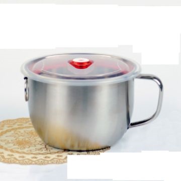Noodle Bowl Stainless Steel 1300ml Soup Bowls with Lid