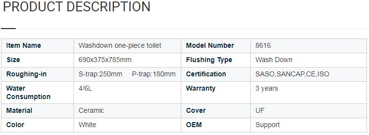 Simple design ceramic rimless washdown one piece wc toilet bowl for public hotel home