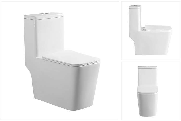 Simple design ceramic rimless washdown one piece wc toilet bowl for public hotel home