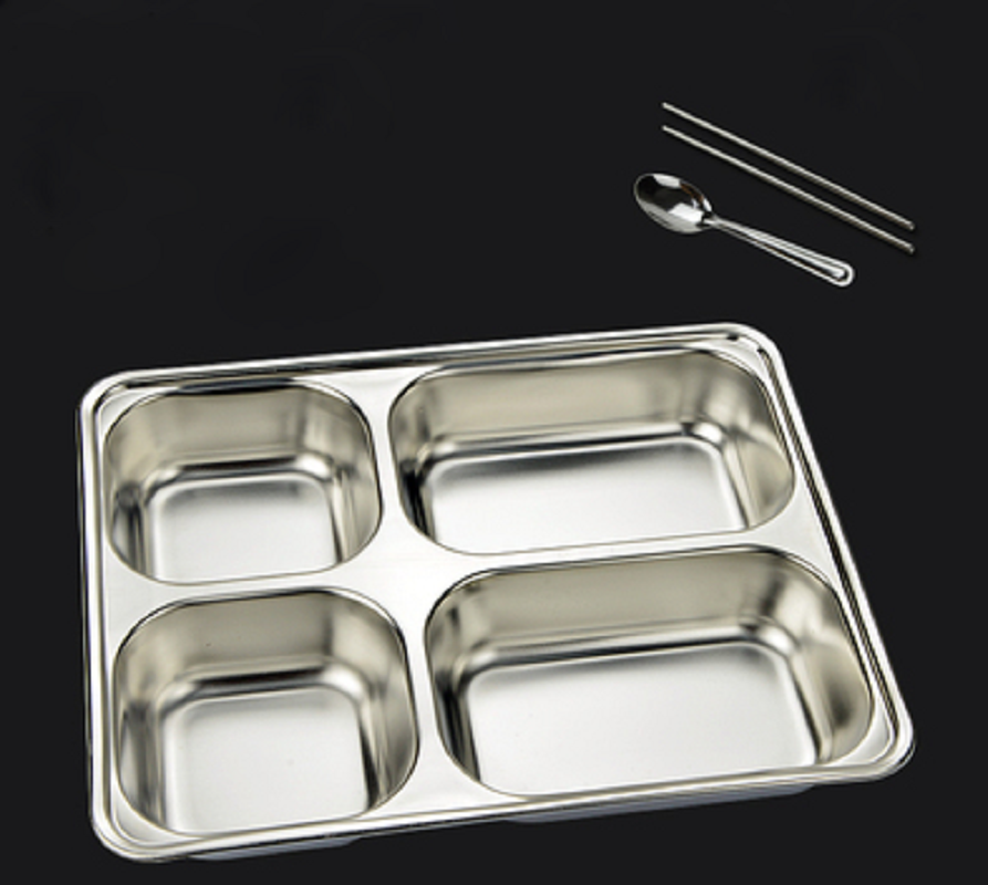 100 Stainless Steel 3 In 1 Three Compartment Divided Dinner Plate