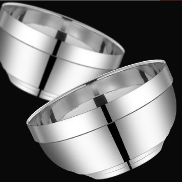 Heavy Duty Heat Insulated Brushed Stainless Steel Serving Bowls