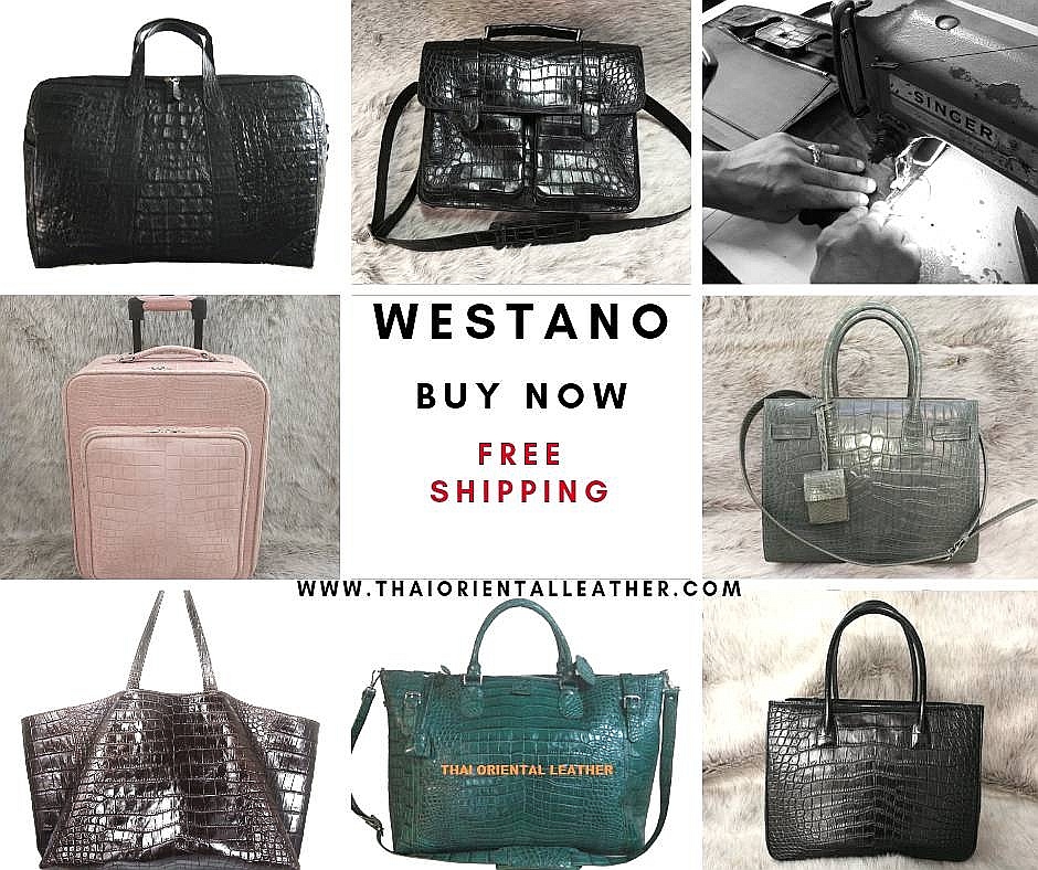 Genuine Alligator Crocodile Leather Briefcase