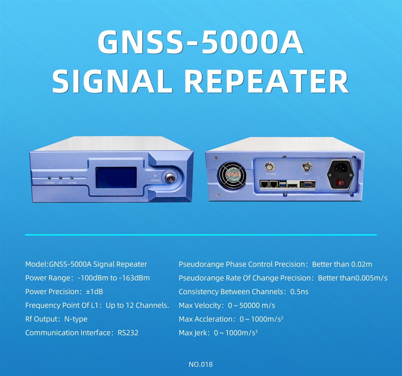 Signal repeater GNSS5000001 Outputs realtime RF GPS signal