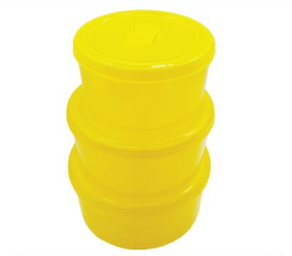 Plastic Food Container Set of 3 395gram Microwavable with without Locks Version LC SGS Avl