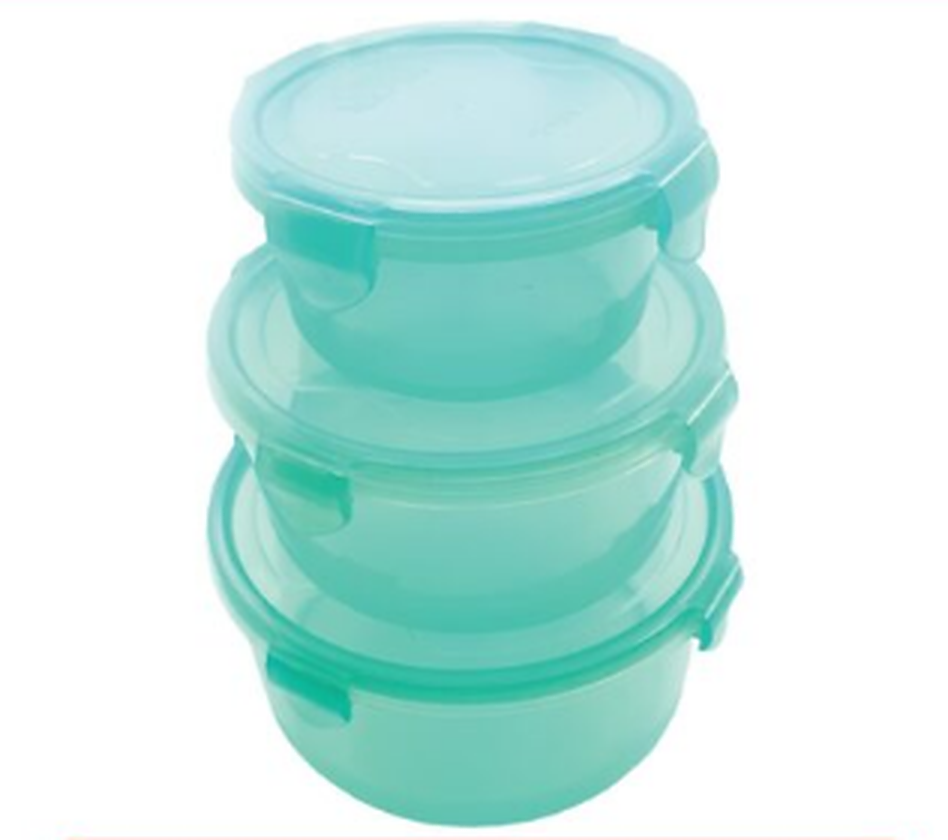 Plastic Food Container Set of 3 395gram Microwavable with without Locks Version LC SGS Avl