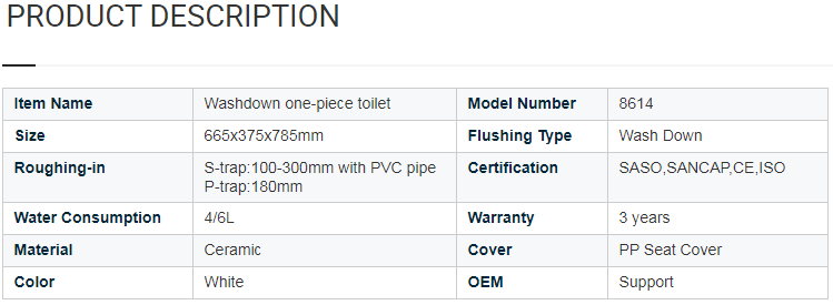 High quality dual flush rimless washdown ptrap one piece toilet for bathroom ceramic