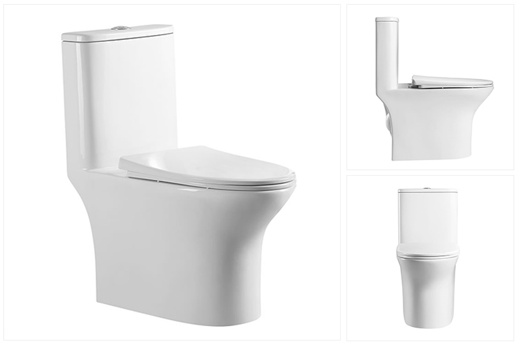 High quality dual flush rimless washdown ptrap one piece toilet for bathroom ceramic