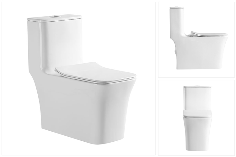 Modern square washdown rimless Ptrap wall mounted toilet for home bathroom