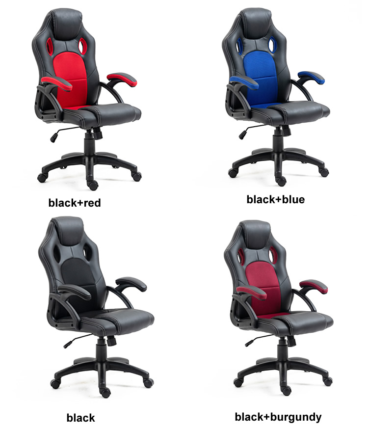 High Quality Ergonomic Comfortable Executive Manager Home Office Leather and Mesh Height Adjustable Swivel Office Chair