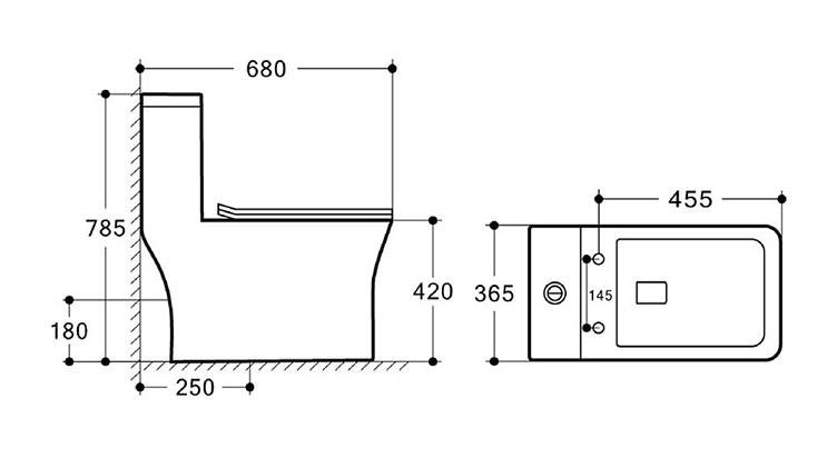 Sanitary wares ceramic washdown one piece toilets for western toilet