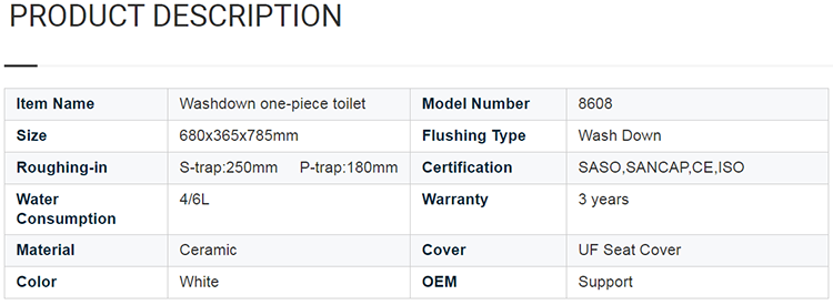 Sanitary wares ceramic washdown one piece toilets for western toilet