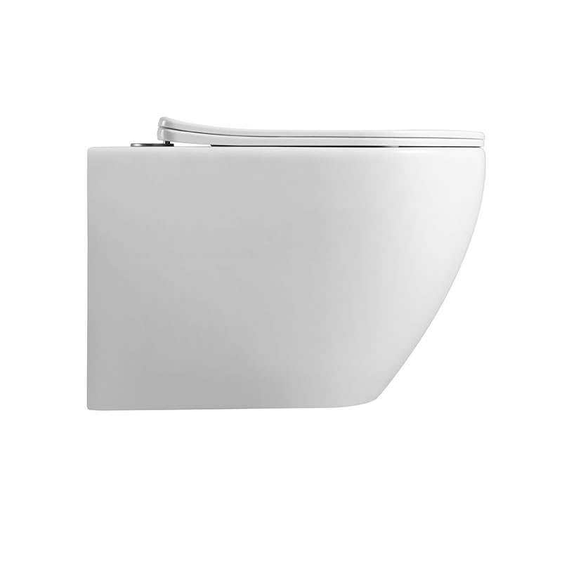 Manufactures European modern round washdown rimless Ptrap wallhung toilet set for home hotel bathroom