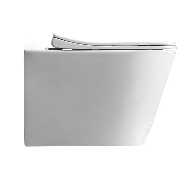 Modern square washdown rimless Ptrap wall mounted toilet for home bathroom