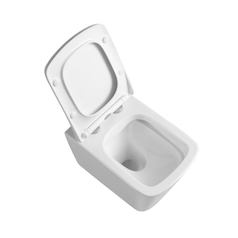 Modern square washdown rimless Ptrap wall mounted toilet for home bathroom