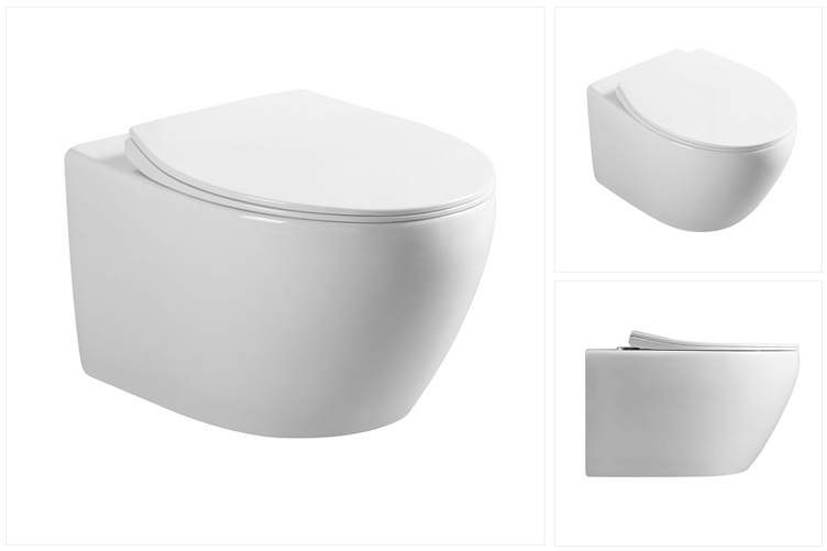 Modern style round rimless wall hang toilet ceramic WC commode for hotel home bathroom