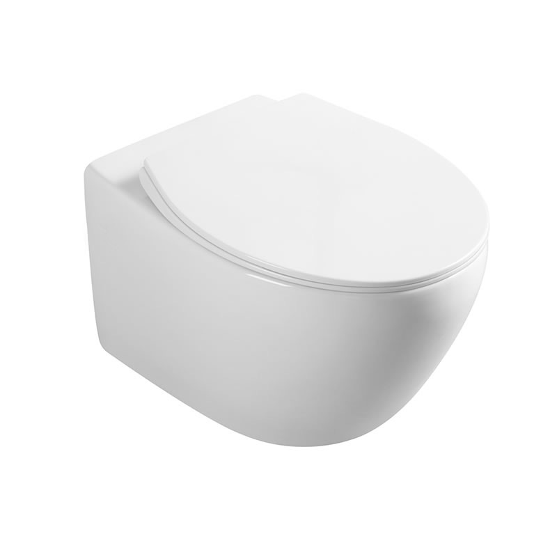 Modern style round rimless wall hang toilet ceramic WC commode for hotel home bathroom