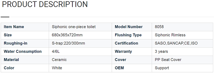 New design Sanitary ware Siphon onepiece toilet for India toilet 220mm roughin