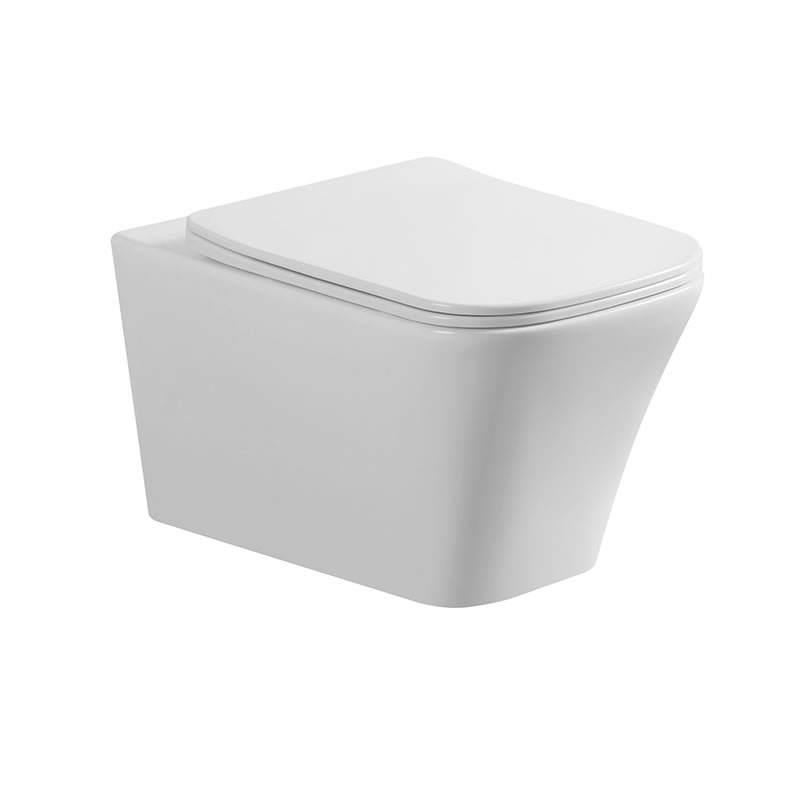 New white round sanitary ware rimless wall hanging toilet bowl for bathroom