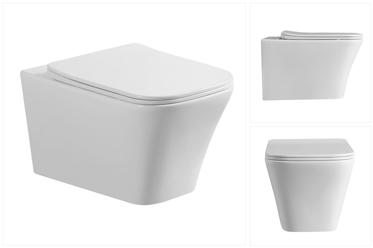 New white round sanitary ware rimless wall hanging toilet bowl for bathroom