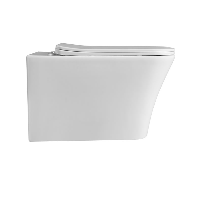 New white round sanitary ware rimless wall hanging toilet bowl for bathroom