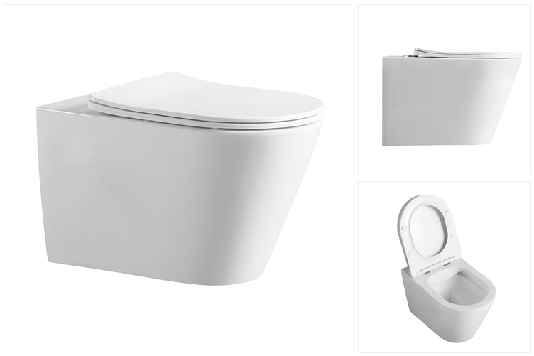 Spacesaving design Ptrap One piece Wash down Wall hung toilet with rimless