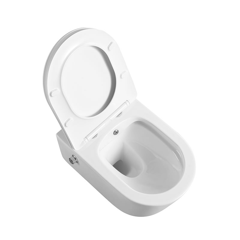 chaozhou factory elongated ceramic wall hung toilet rimless toilet bidet spray