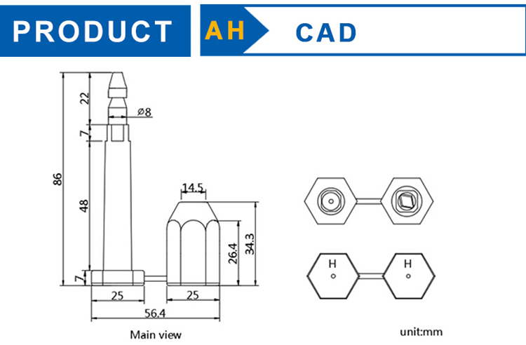 wholesale custom maritime transport bolt seal for container lock with manufacturer price