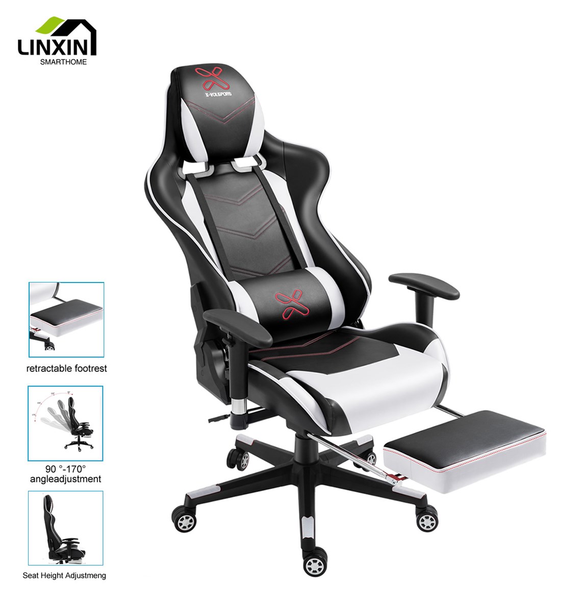 Cheap Modern Ergonomic Adjustable Armrest Racing Silla Swivel Gaming Seat Office Chair with Footrest and Massage Custom